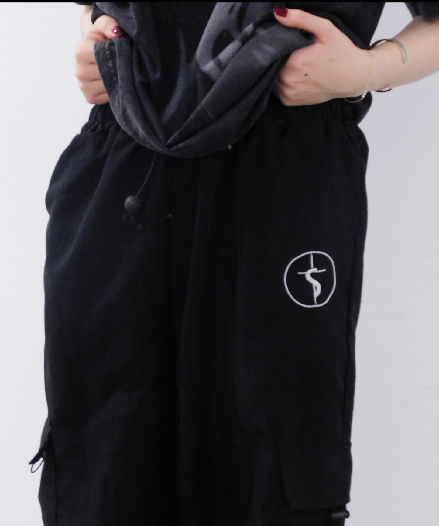 Screamers Black Parachute Pants