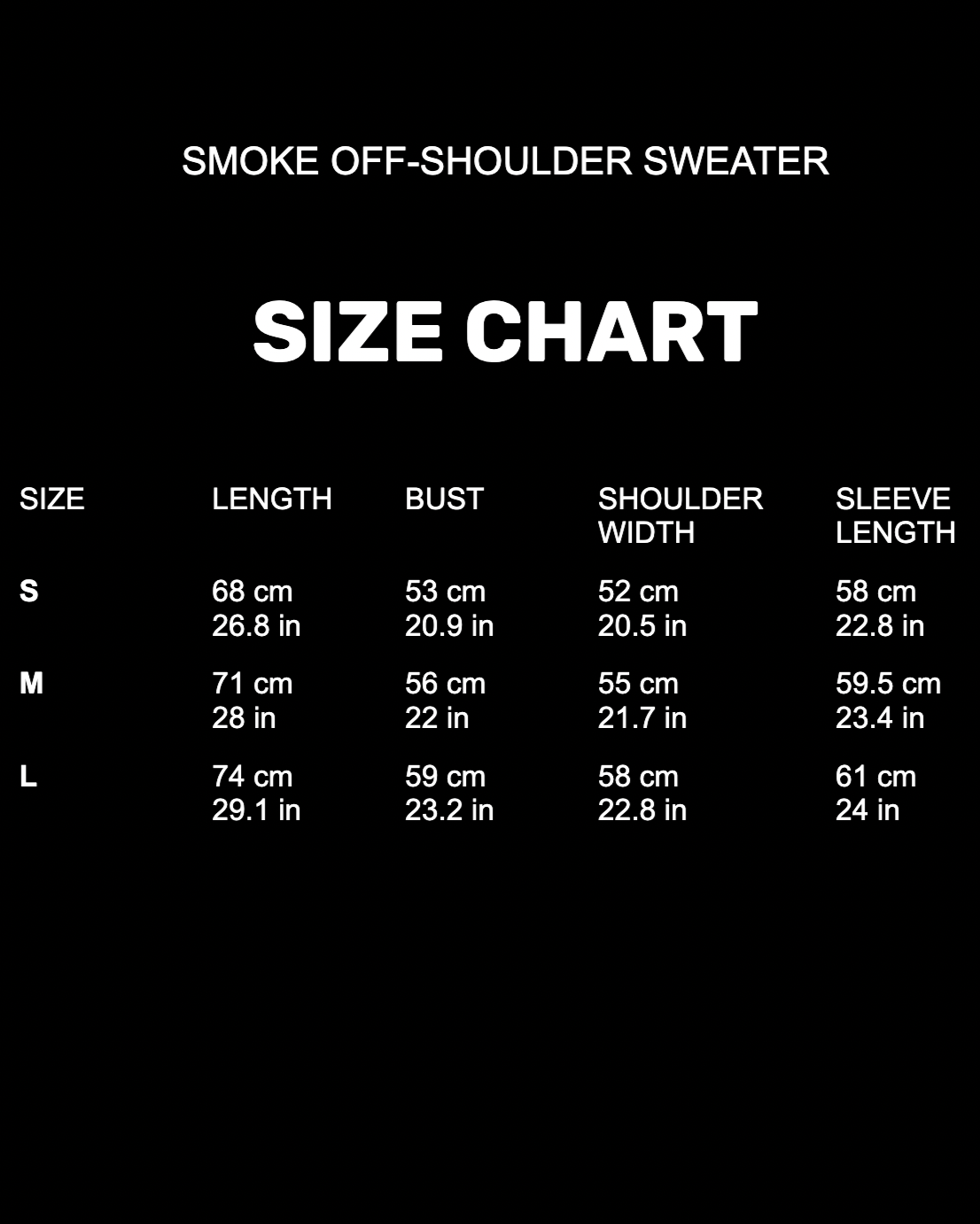 'SMOKE' Off-Shoulder Sweater