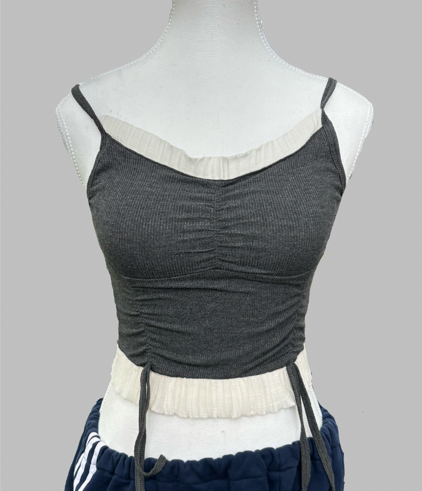 Grey Ruffle Camisole with Padding